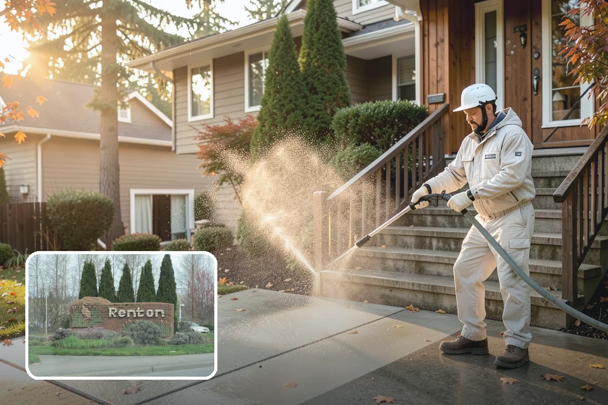 Sandstone Cleaning in Renton, King County, WA - Prevents surface grain loss on soft sandstone