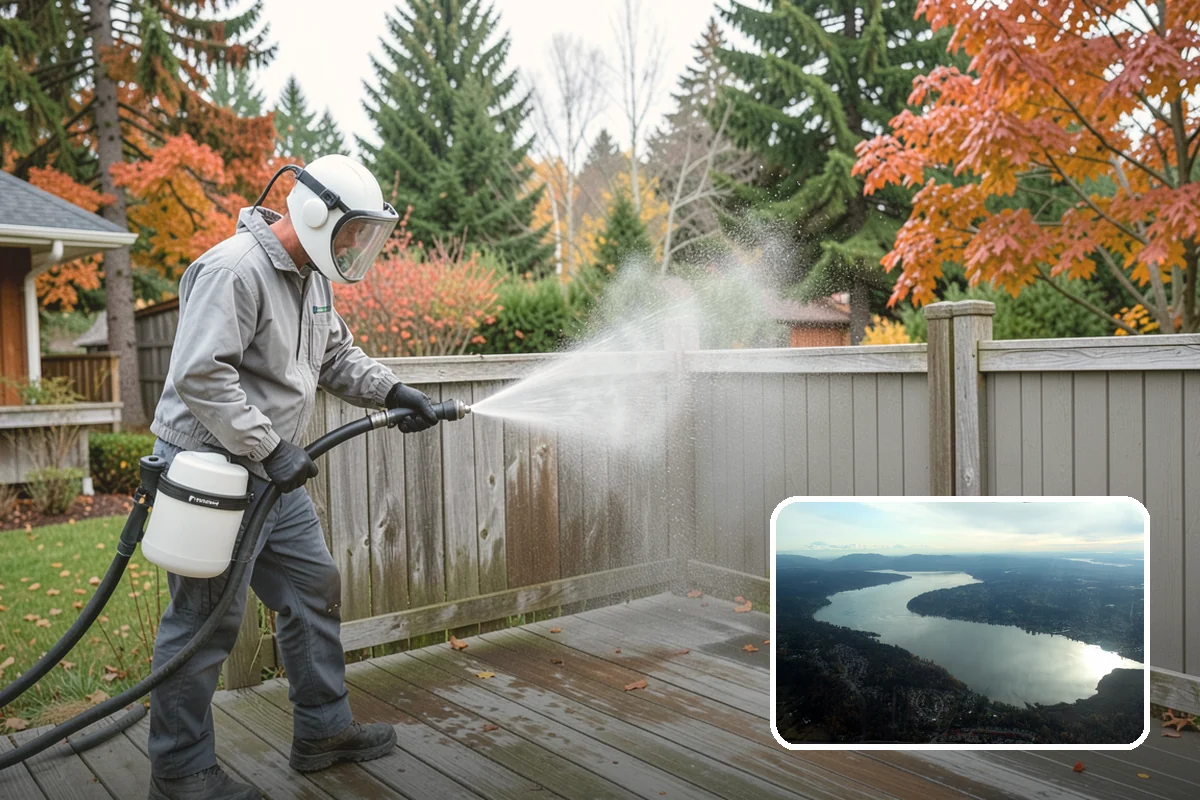 Sandstone Cleaning in Sammamish, King County, WA - Prevents surface grain loss on soft sandstone