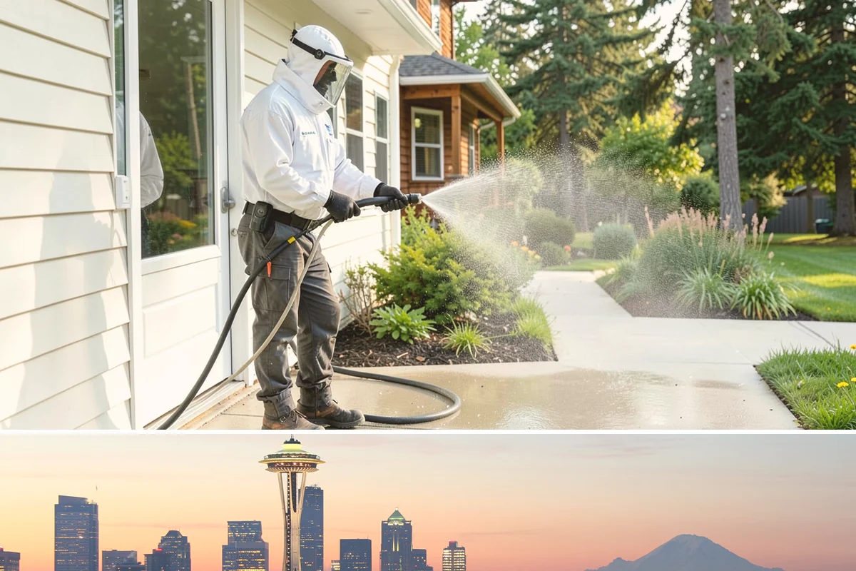 Sandstone Cleaning in Seattle, King County, WA - A dry summer window is important so the porous stone can shed moisture and avoid the flaking that oversaturation causes.