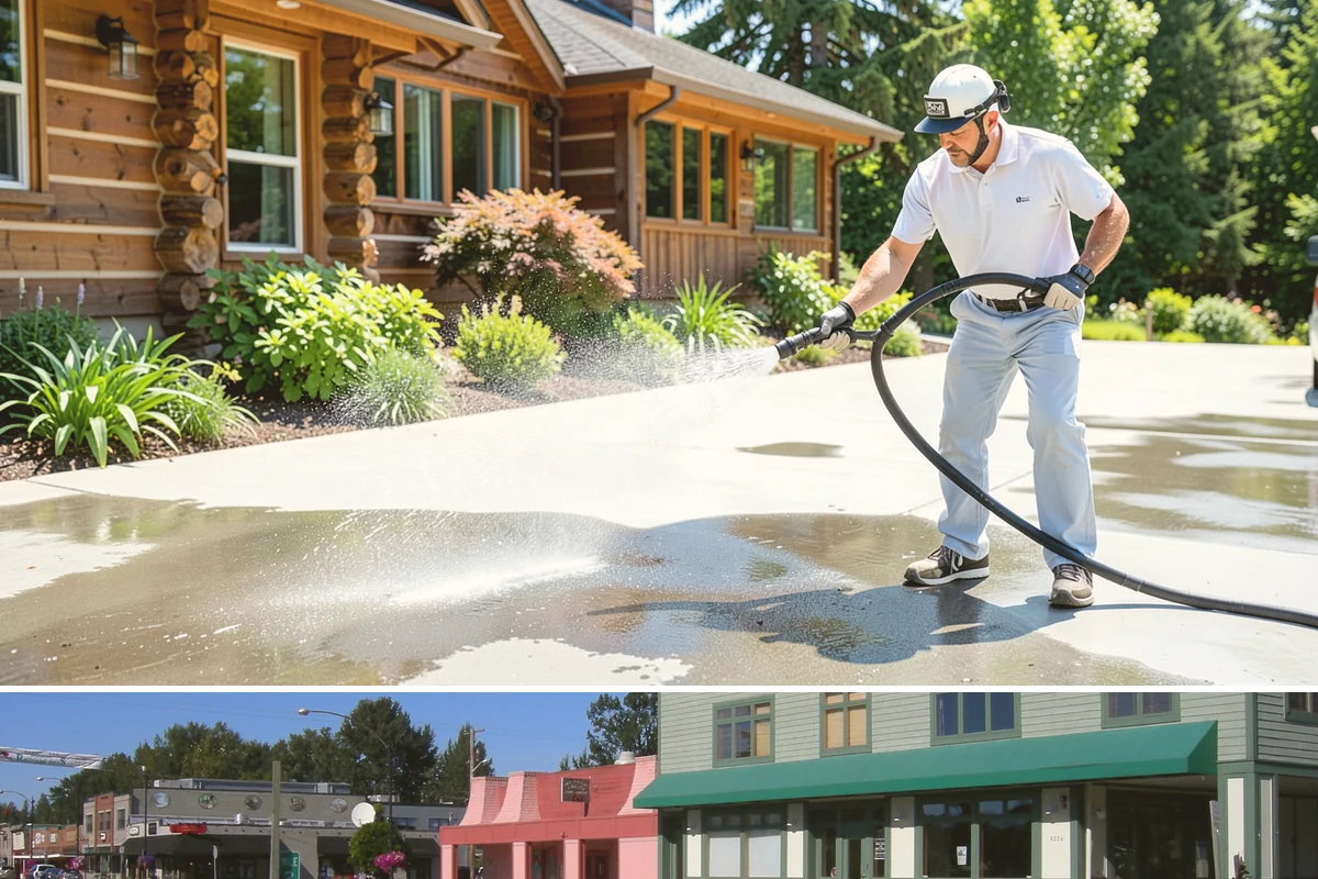Sandstone Cleaning in Snoqualmie, King County, WA - A dry summer window is important so the porous stone can shed moisture and avoid the flaking that oversaturation causes.