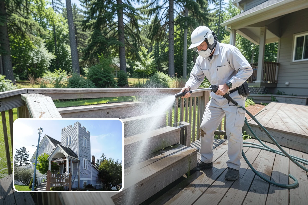 Sandstone Cleaning in Steilacoom, Pierce County, WA - Prevents surface grain loss on soft sandstone