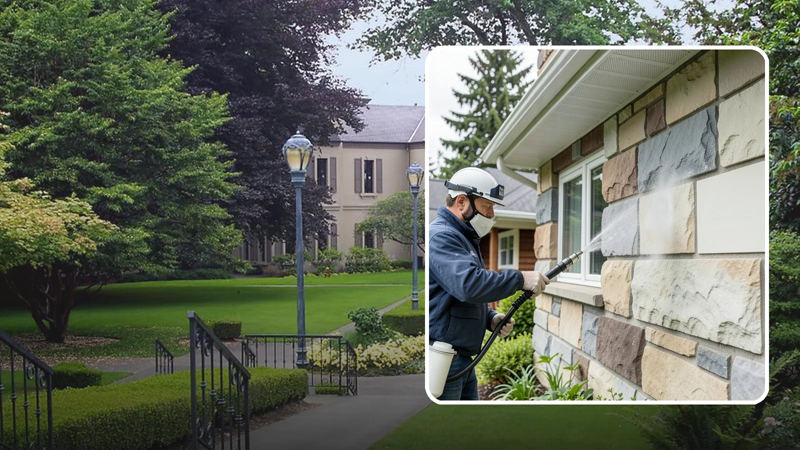 Sandstone Cleaning in Woodinville, King County, WA - Clean porous, friable sandstone with low-impact methods that keep the grainy surface from crumbling.