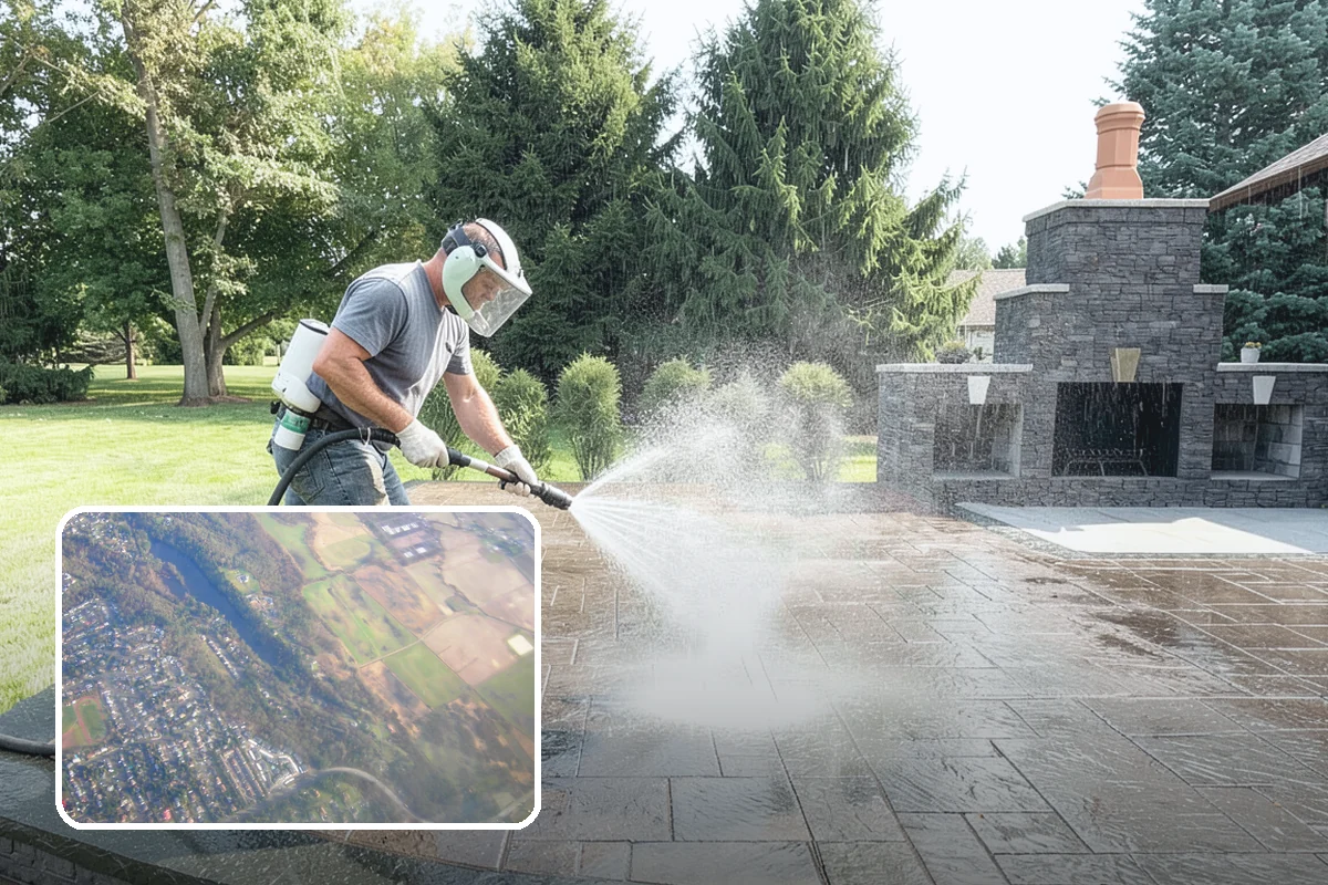 School Exterior Cleaning in Algona, King County, WA - Removes slick algae from breezeways and covered walkways