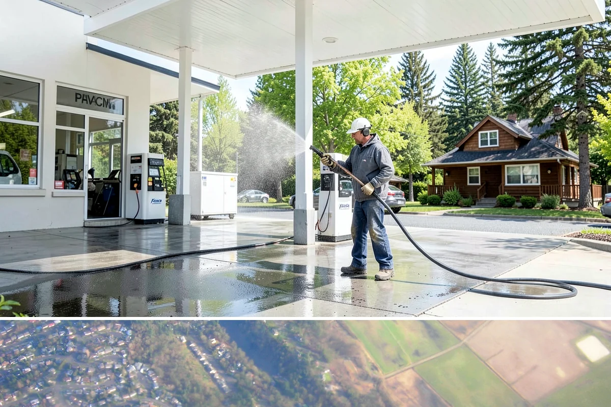 School Exterior Cleaning in Algona, King County, WA - Summer break is the ideal window for a full-campus wash, with a lighter cleaning over winter break to manage wet-season algae.