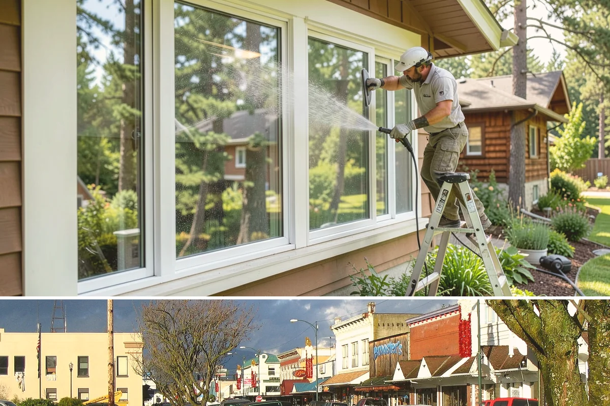School Exterior Cleaning in Arlington, Snohomish County, WA - Summer break is the ideal window for a full-campus wash, with a lighter cleaning over winter break to manage wet-season algae.