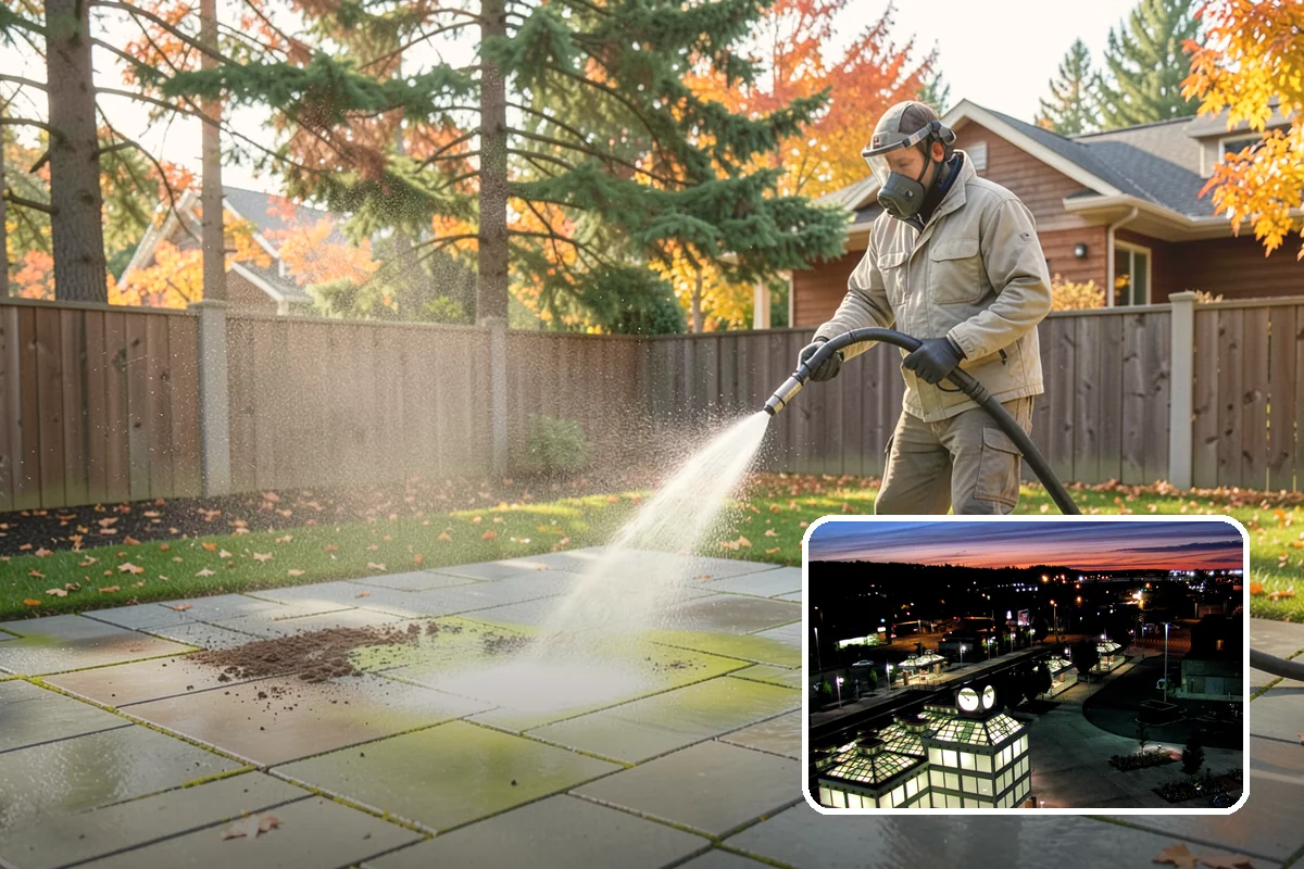 School Exterior Cleaning in Auburn, King County, WA - Removes slick algae from breezeways and covered walkways