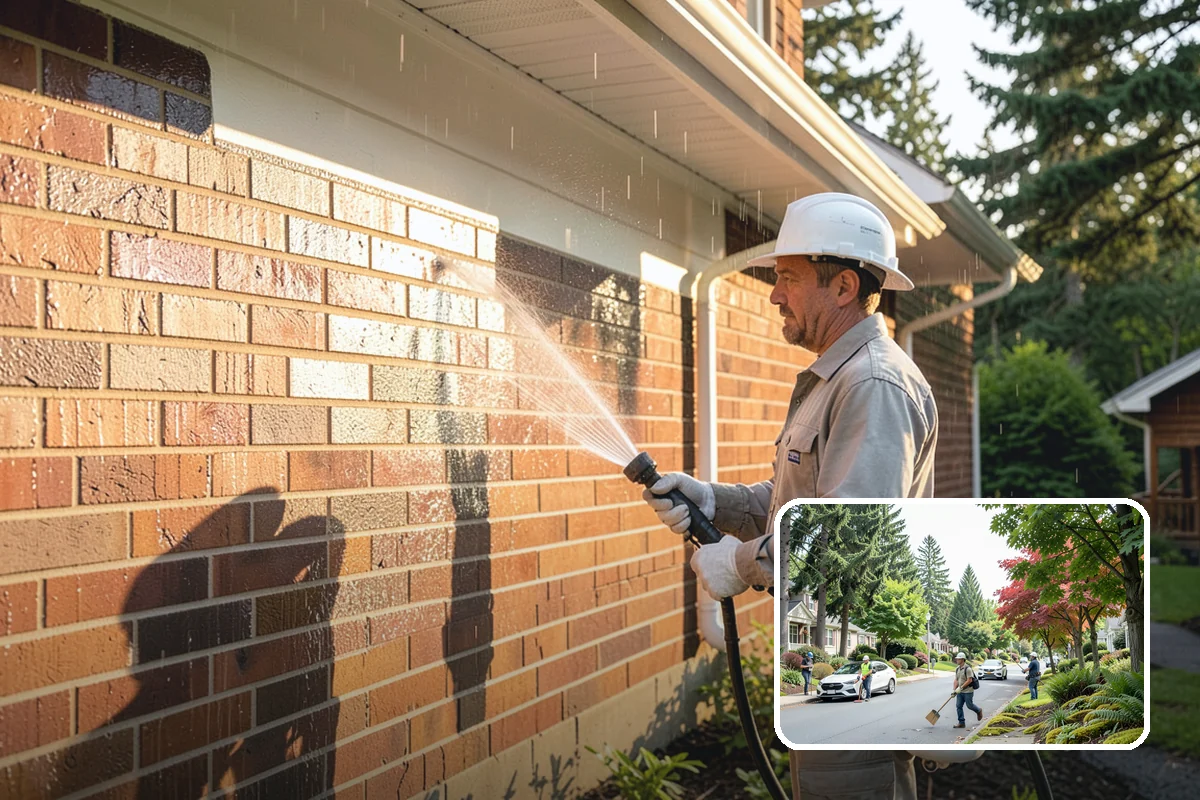 School Exterior Cleaning in Beaux Arts Village, King County, WA - Removes slick algae from breezeways and covered walkways