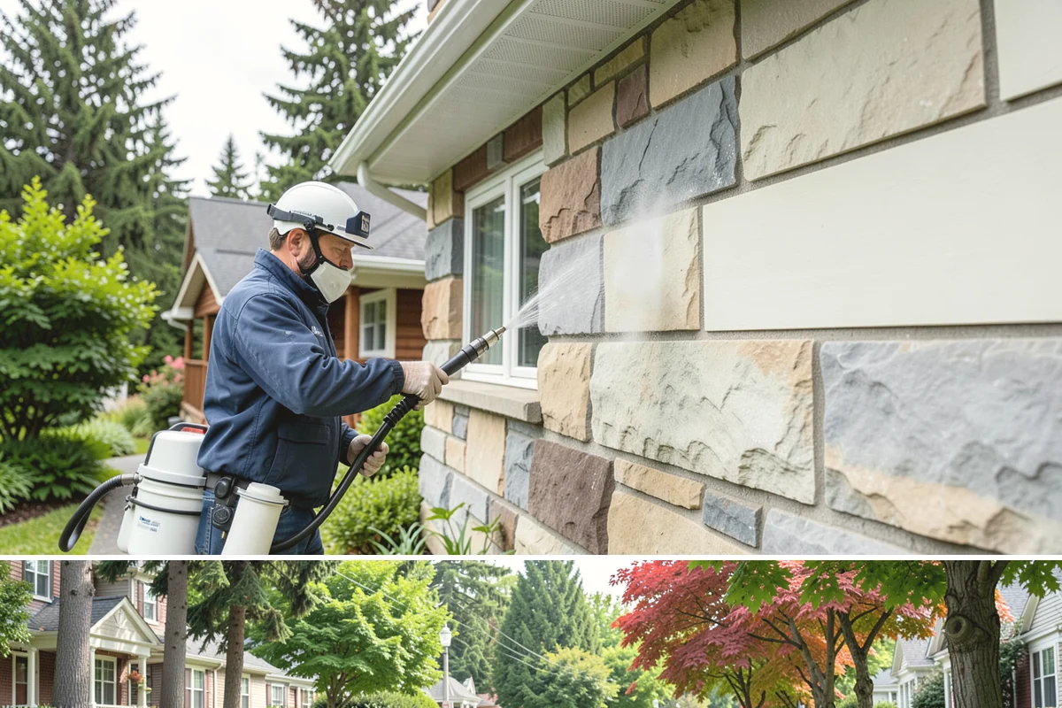School Exterior Cleaning in Beaux Arts Village, King County, WA - Summer break is the ideal window for a full-campus wash, with a lighter cleaning over winter break to manage wet-season algae.