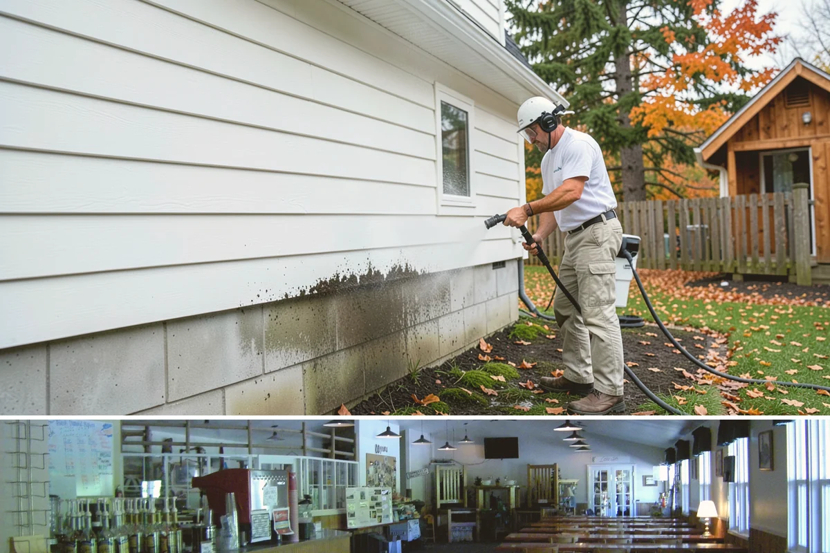 School Exterior Cleaning in Black Diamond, King County, WA - Summer break is the ideal window for a full-campus wash, with a lighter cleaning over winter break to manage wet-season algae.