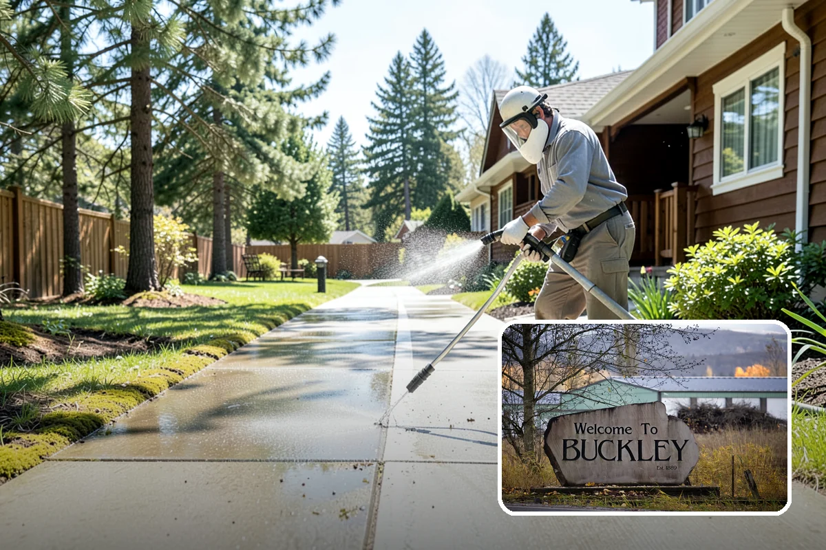 School Exterior Cleaning in Buckley, Pierce County, WA - Removes slick algae from breezeways and covered walkways