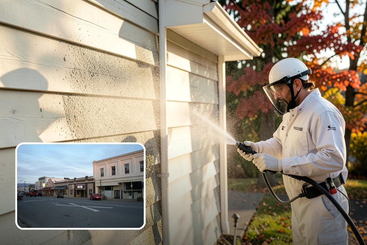 School Exterior Cleaning in Burlington, Skagit County, WA - Removes slick algae from breezeways and covered walkways