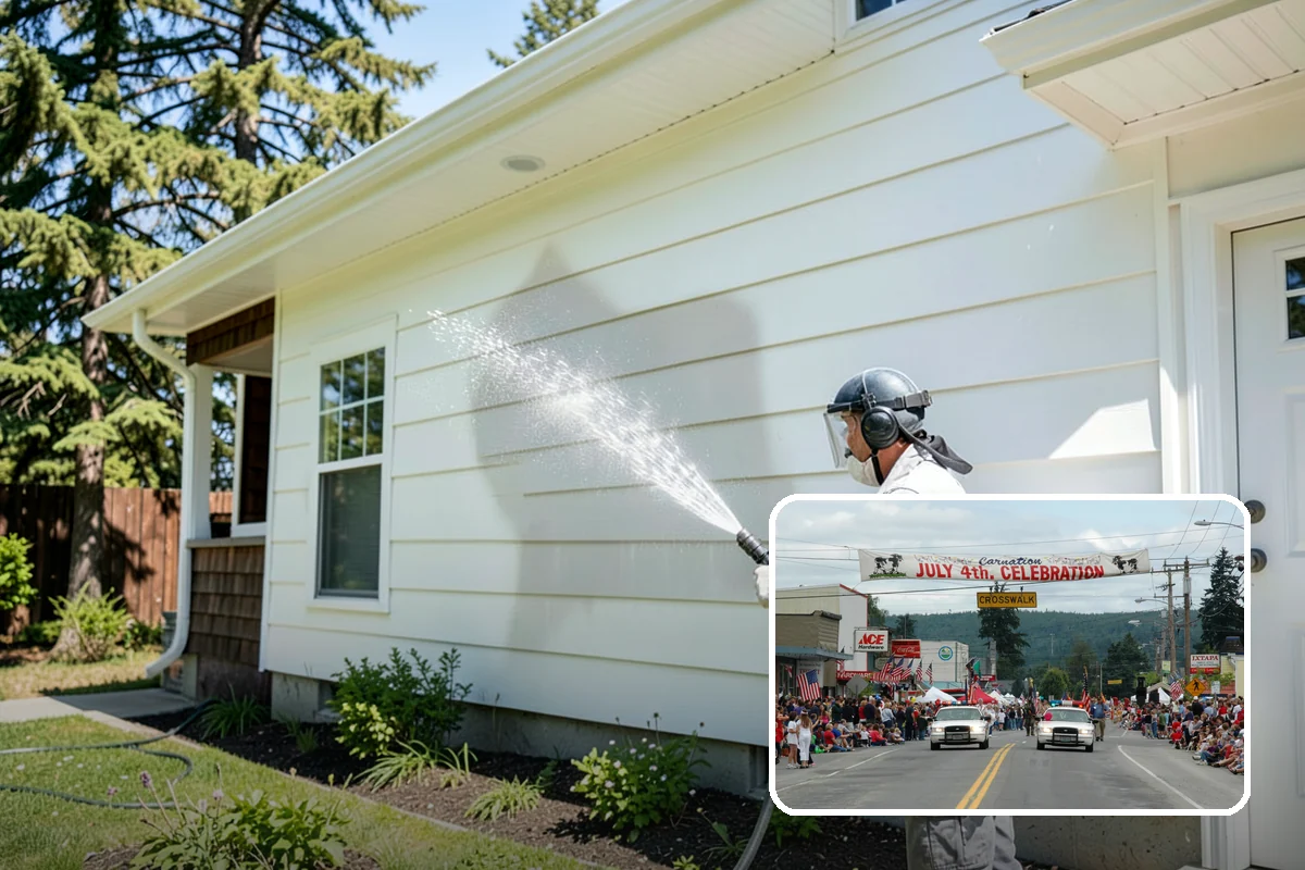 School Exterior Cleaning in Carnation, King County, WA - Removes slick algae from breezeways and covered walkways