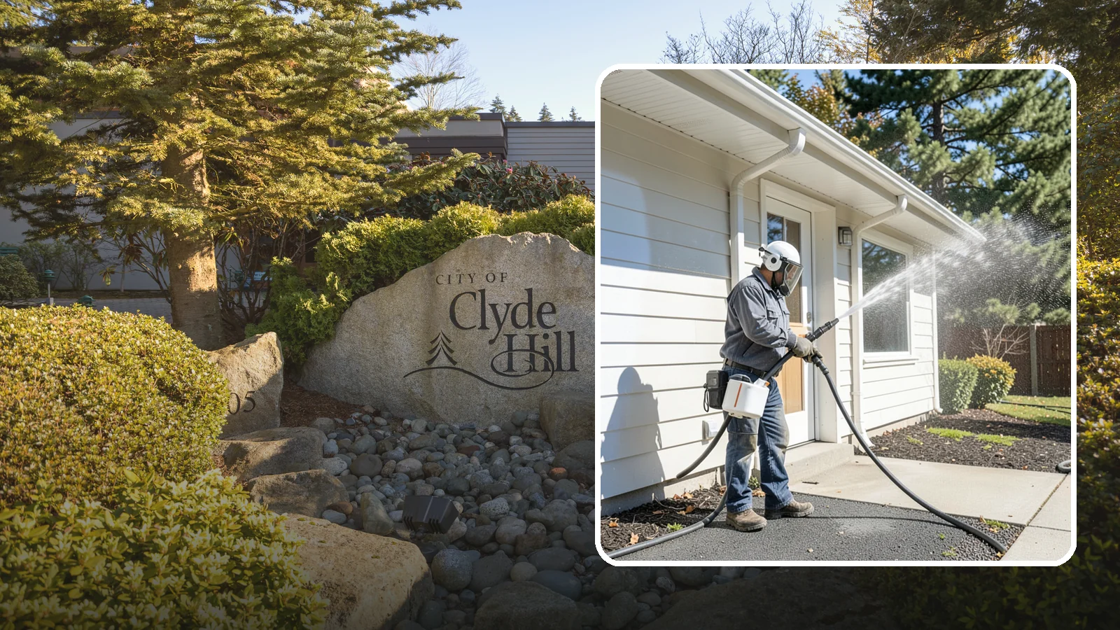 School Exterior Cleaning in Clyde Hill, King County, WA - Safe, thorough exterior cleaning for schools that clears algae, gum, and grime from entrances, breezeways, and play-adjacent...
