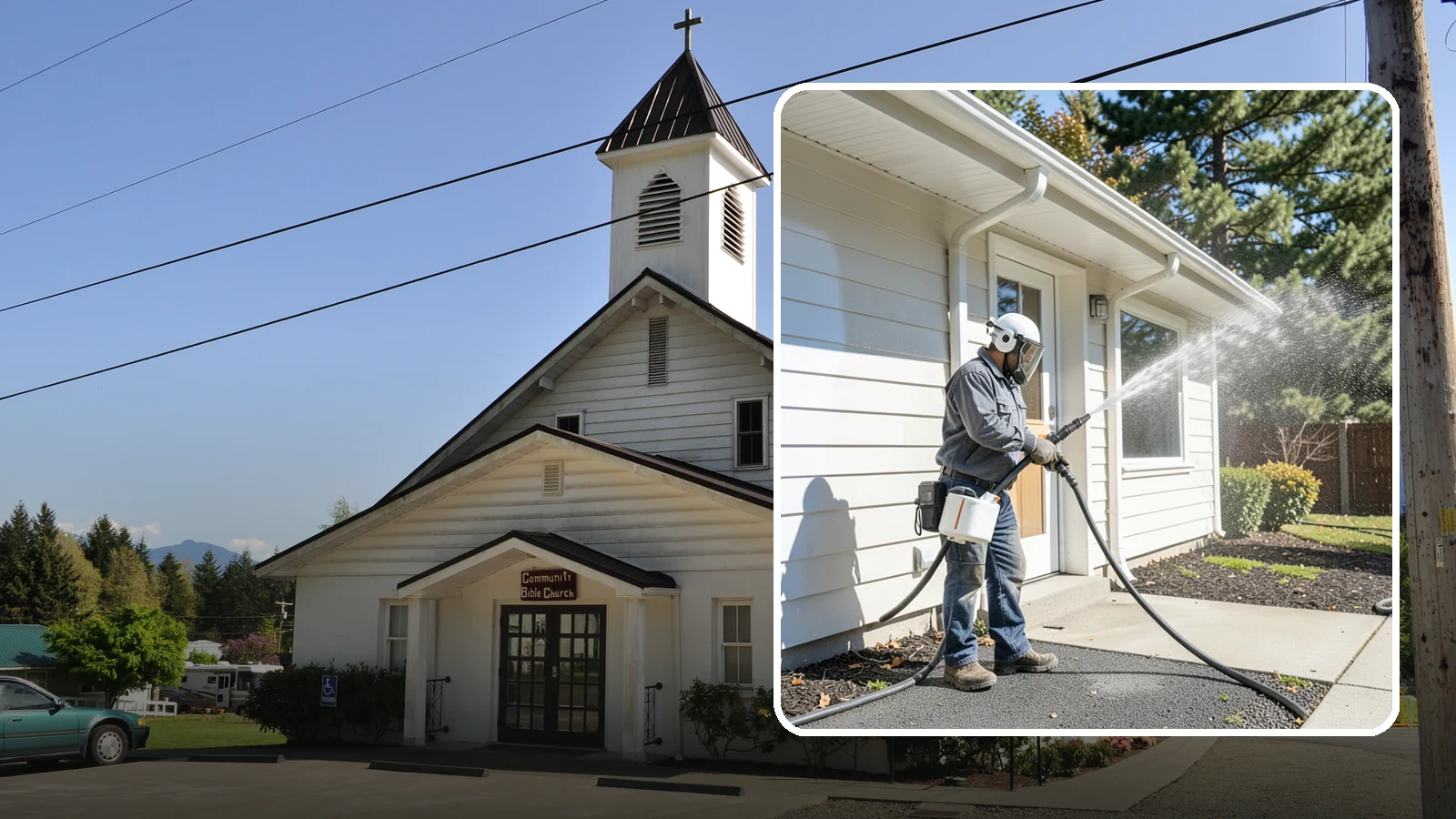 School Exterior Cleaning in Concrete, Skagit County, WA - Safe, thorough exterior cleaning for schools that clears algae, gum, and grime from entrances, breezeways, and play-adjacent...