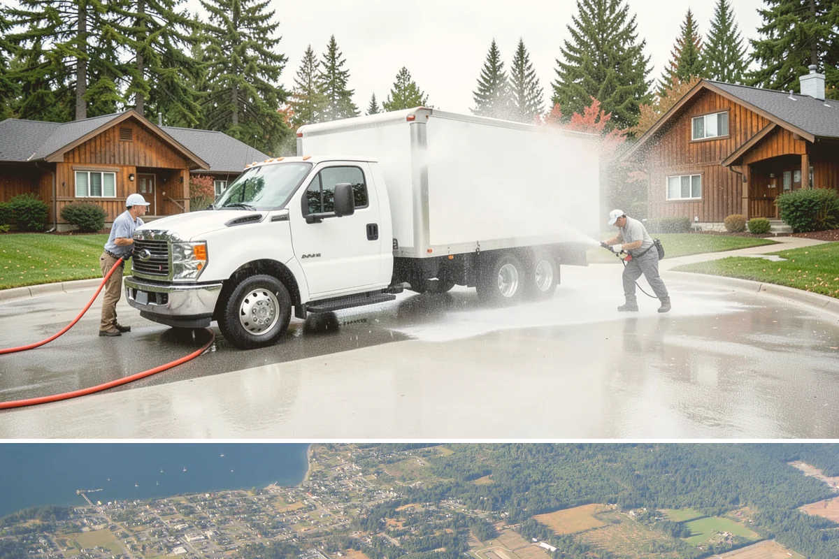 School Exterior Cleaning in Coupeville, Island County, WA - Summer break is the ideal window for a full-campus wash, with a lighter cleaning over winter break to manage wet-season algae.