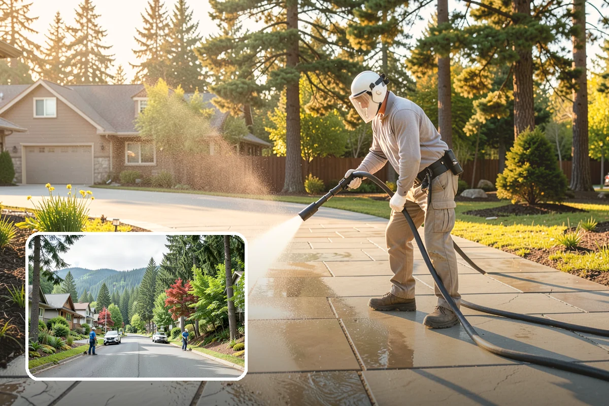 School Exterior Cleaning in Darrington, Snohomish County, WA - Removes slick algae from breezeways and covered walkways