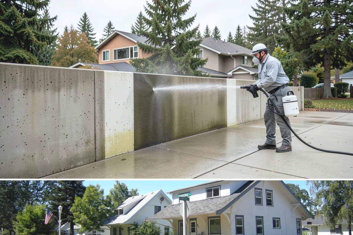 School Exterior Cleaning in DuPont, Pierce County, WA - Summer break is the ideal window for a full-campus wash, with a lighter cleaning over winter break to manage wet-season algae.