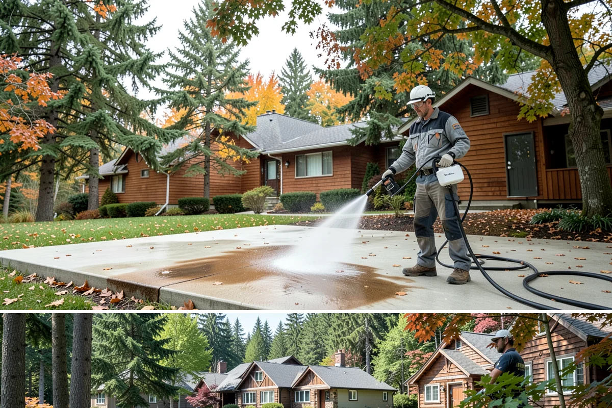 School Exterior Cleaning in Edgewood, Pierce County, WA - Summer break is the ideal window for a full-campus wash, with a lighter cleaning over winter break to manage wet-season algae.