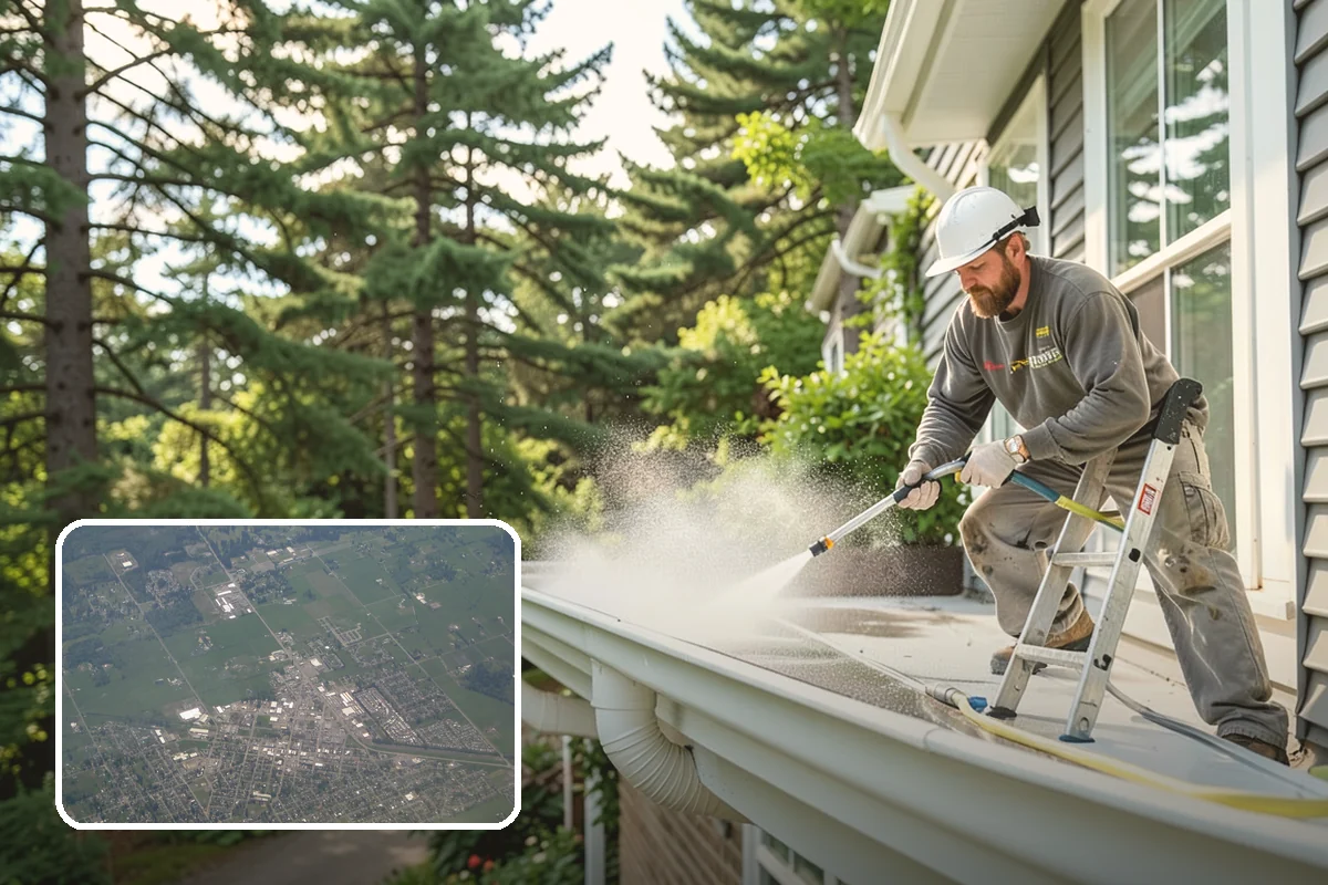 School Exterior Cleaning in Enumclaw, King County, WA - Removes slick algae from breezeways and covered walkways
