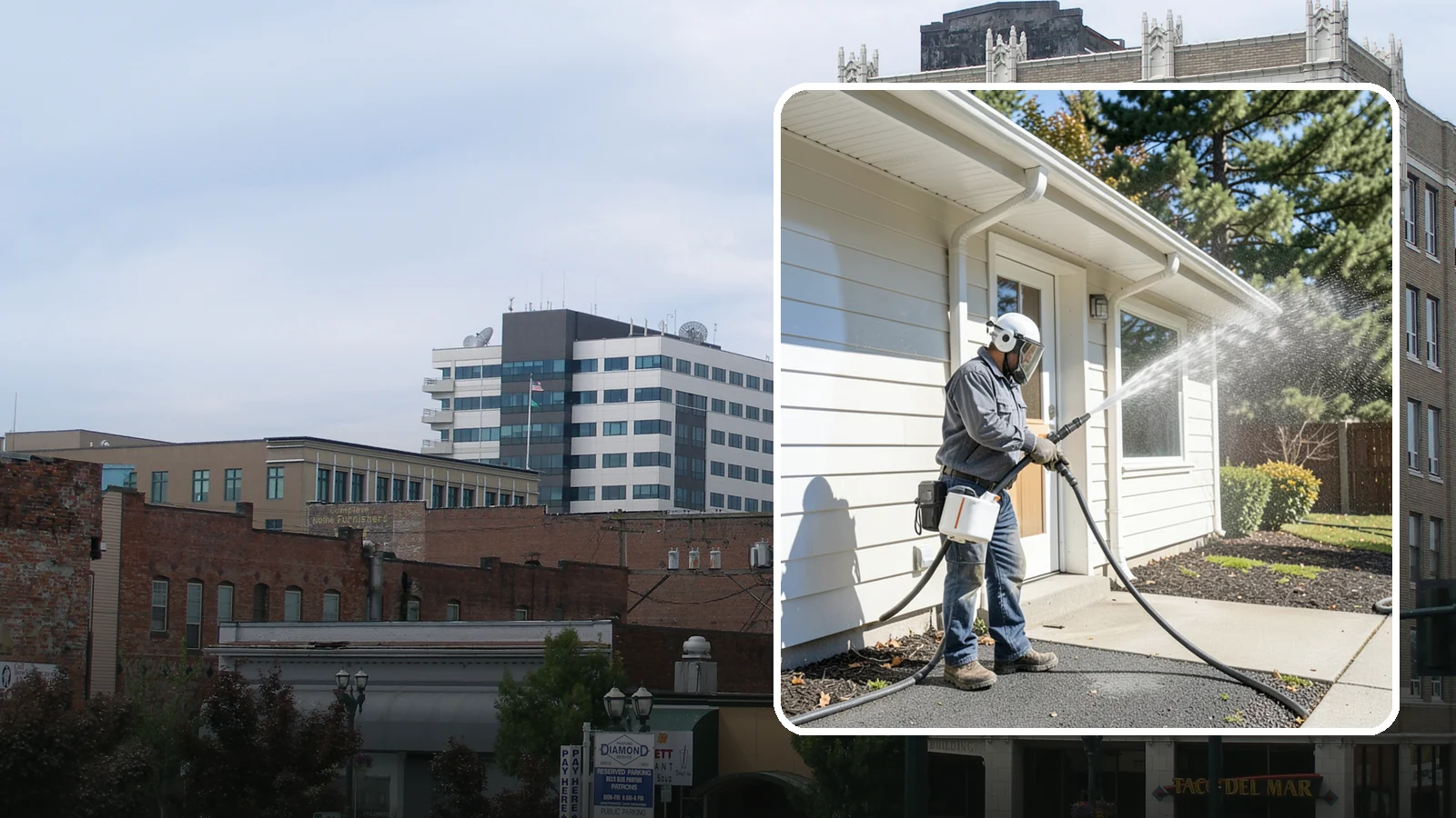 School Exterior Cleaning in Everett, Snohomish County, WA - Safe, thorough exterior cleaning for schools that clears algae, gum, and grime from entrances, breezeways, and play-adjacent...
