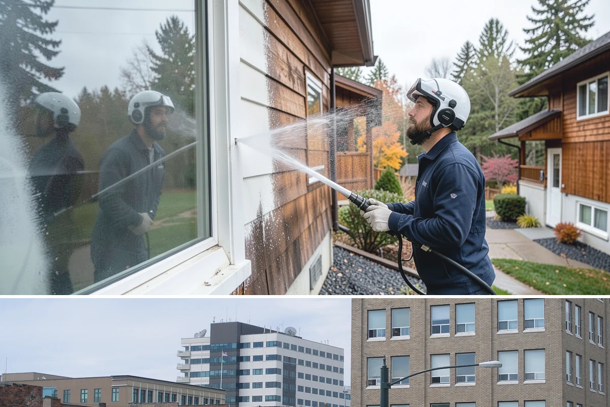 School Exterior Cleaning in Everett, Snohomish County, WA - Summer break is the ideal window for a full-campus wash, with a lighter cleaning over winter break to manage wet-season algae.