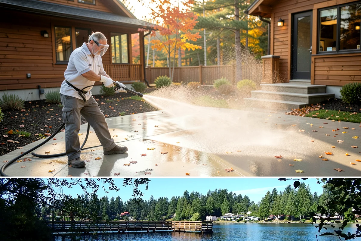 School Exterior Cleaning in Federal Way, King County, WA - Summer break is the ideal window for a full-campus wash, with a lighter cleaning over winter break to manage wet-season algae.