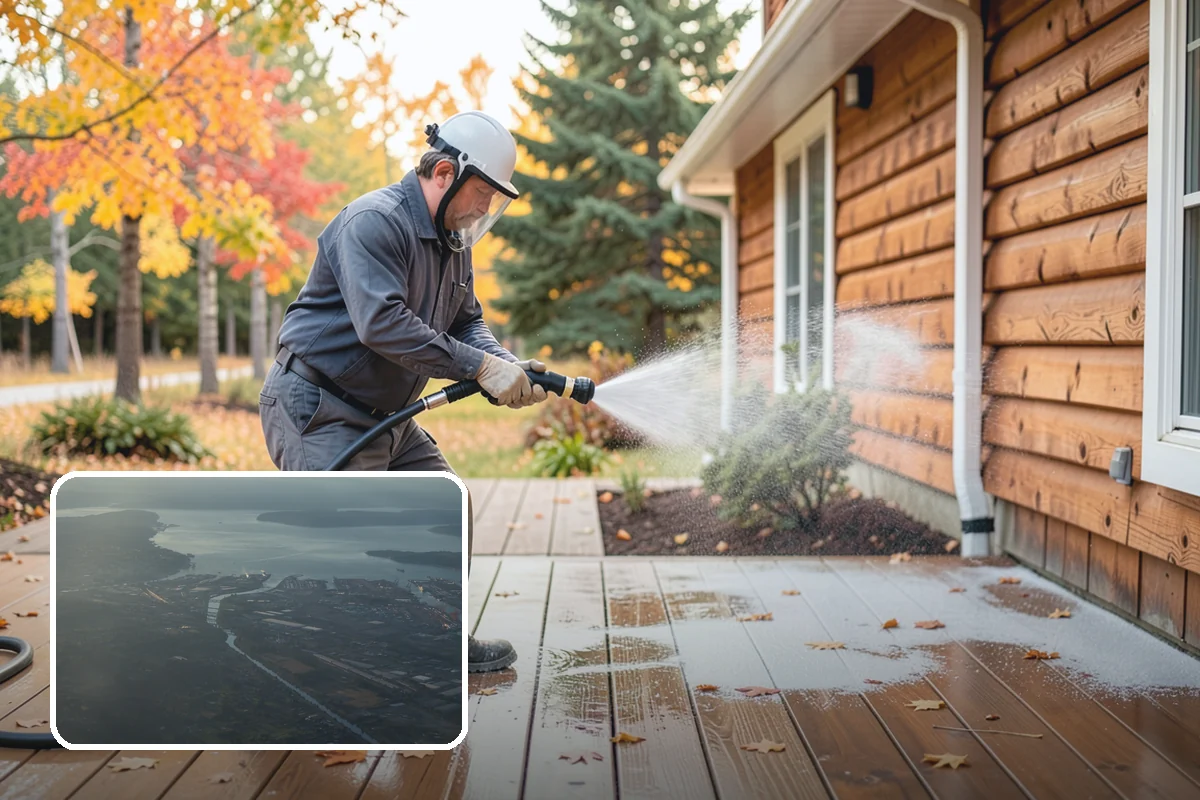 School Exterior Cleaning in Fife, Pierce County, WA - Removes slick algae from breezeways and covered walkways