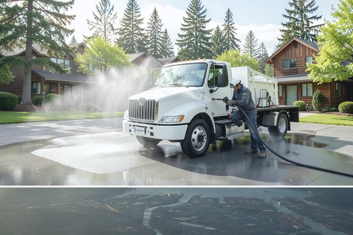 School Exterior Cleaning in Fife, Pierce County, WA - Summer break is the ideal window for a full-campus wash, with a lighter cleaning over winter break to manage wet-season algae.