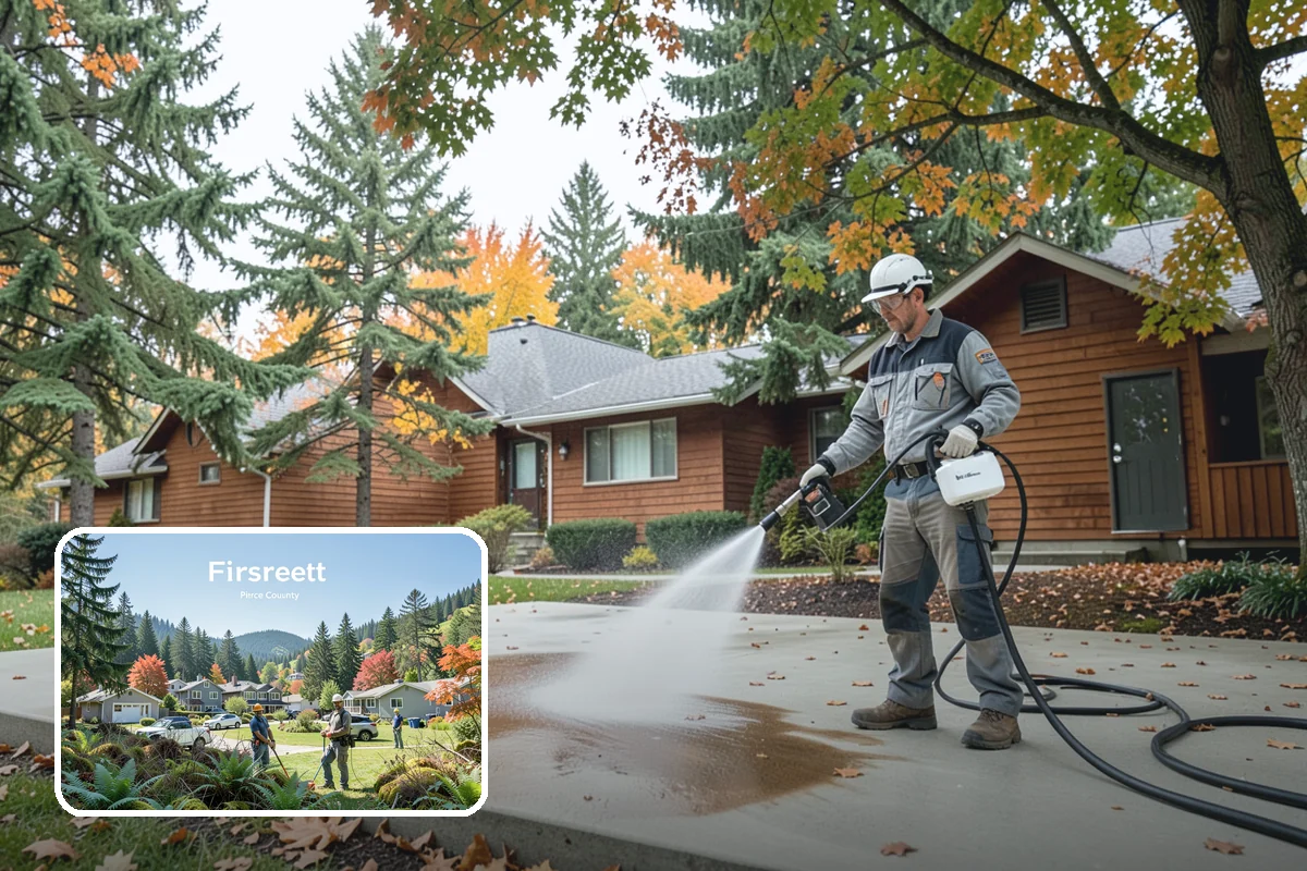 School Exterior Cleaning in Fircrest, Pierce County, WA - Removes slick algae from breezeways and covered walkways