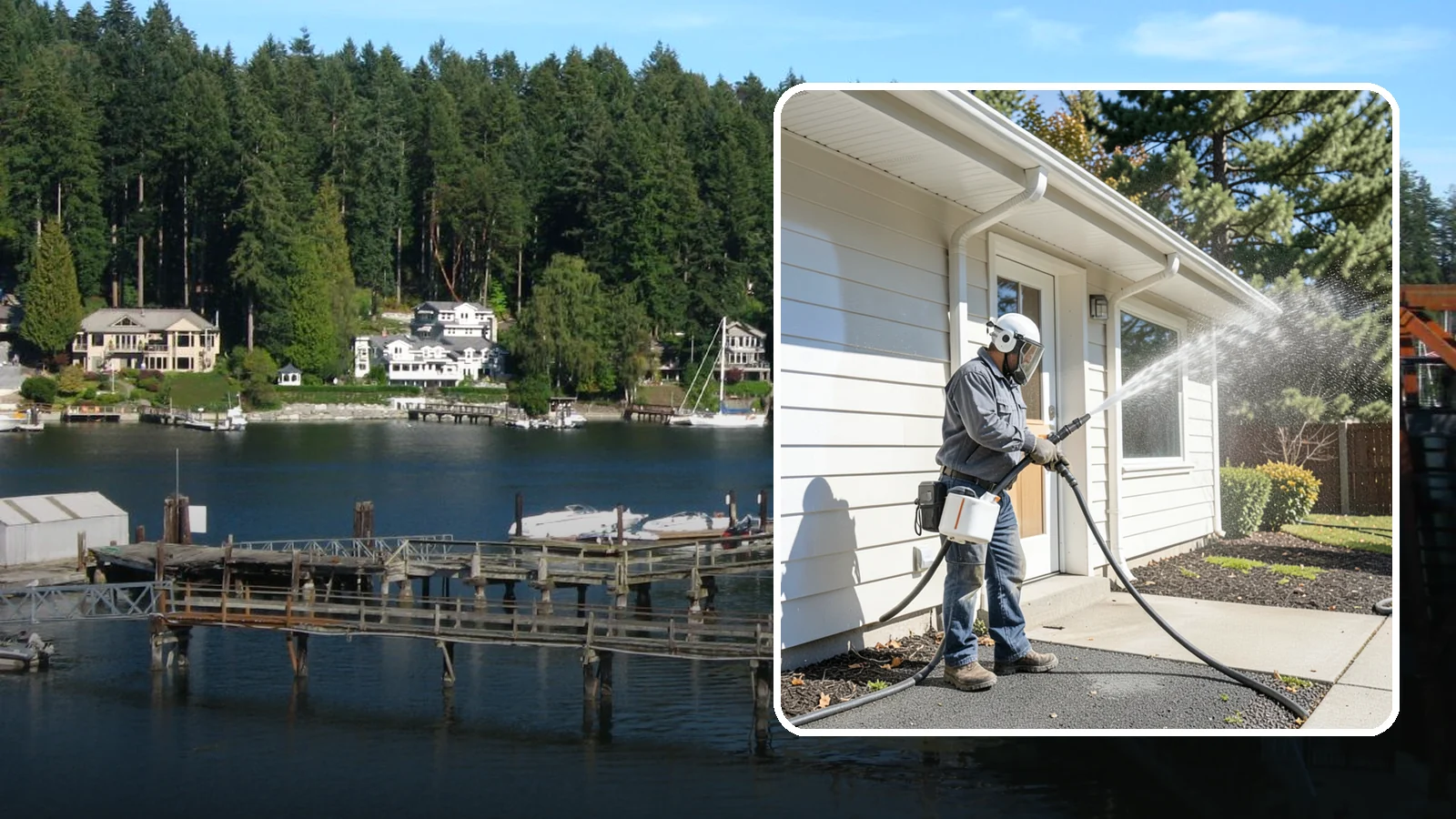School Exterior Cleaning in Gig Harbor, Pierce County, WA - Safe, thorough exterior cleaning for schools that clears algae, gum, and grime from entrances, breezeways, and play-adjacent...