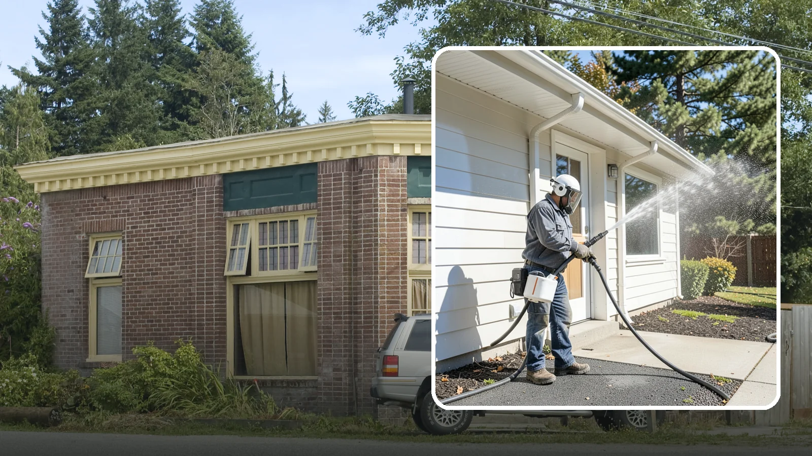 School Exterior Cleaning in Hamilton, Skagit County, WA - Safe, thorough exterior cleaning for schools that clears algae, gum, and grime from entrances, breezeways, and play-adjacent...