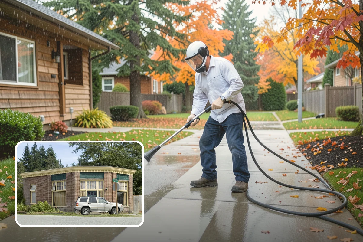 School Exterior Cleaning in Hamilton, Skagit County, WA - Removes slick algae from breezeways and covered walkways