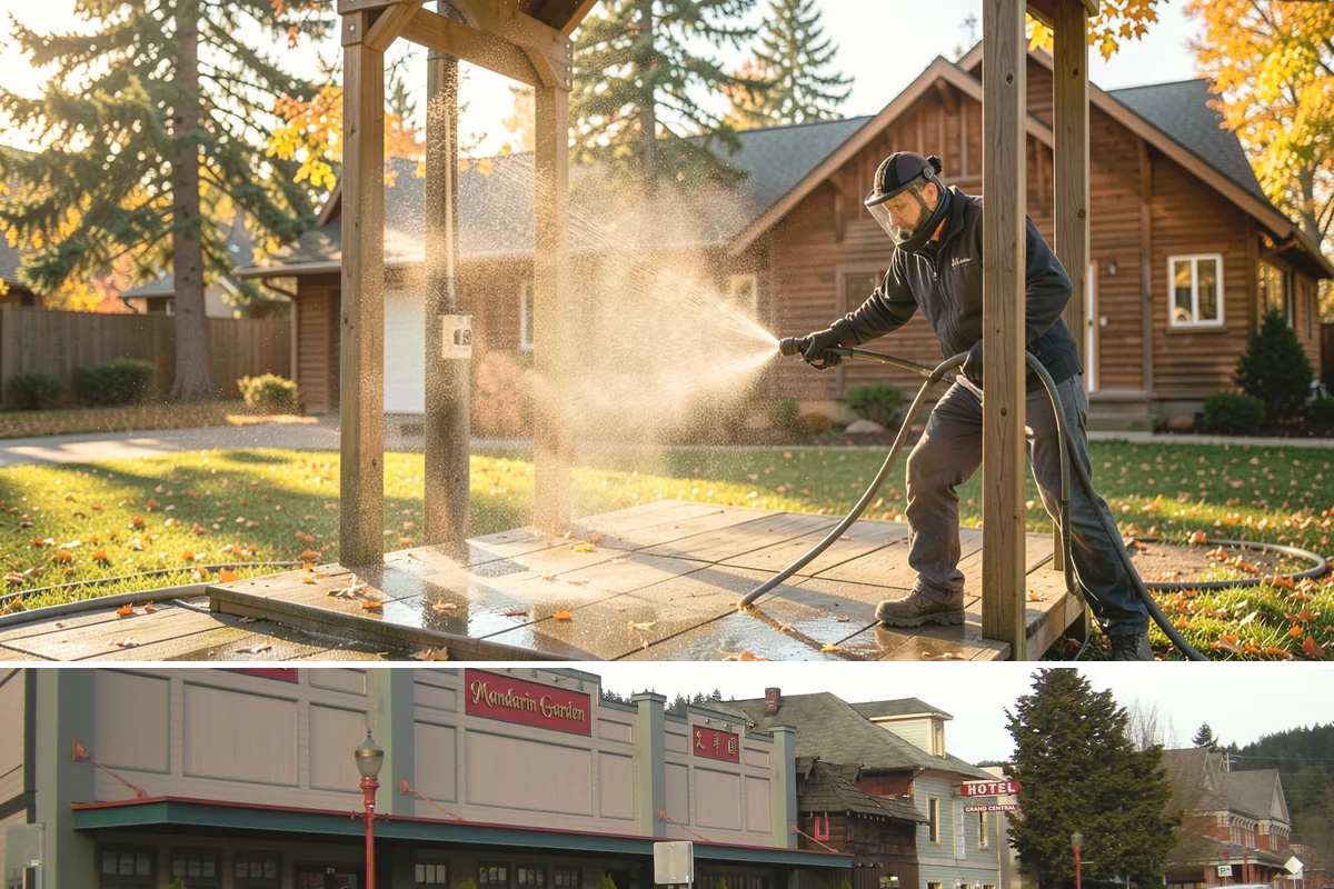 School Exterior Cleaning in Issaquah, King County, WA - Summer break is the ideal window for a full-campus wash, with a lighter cleaning over winter break to manage wet-season algae.