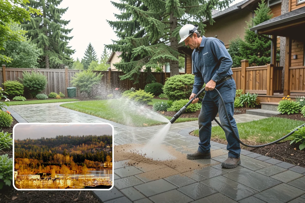School Exterior Cleaning in Kenmore, King County, WA - Removes slick algae from breezeways and covered walkways