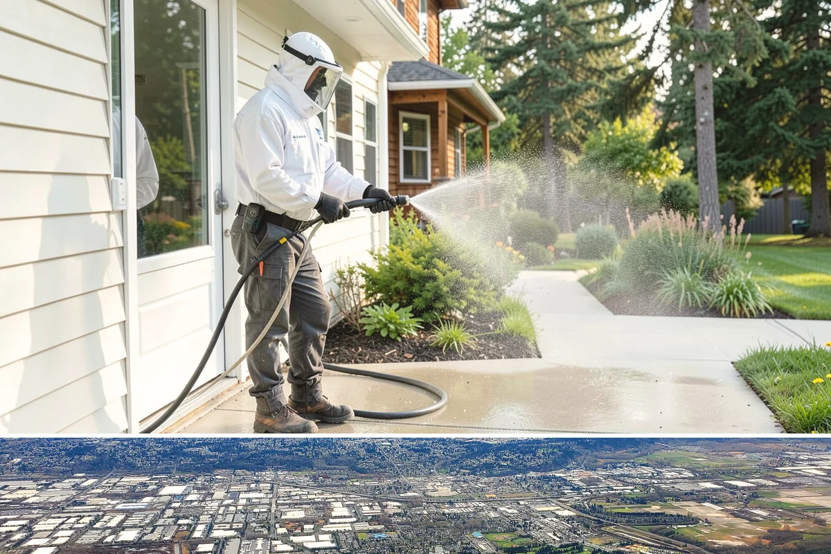 School Exterior Cleaning in Kent, King County, WA - Summer break is the ideal window for a full-campus wash, with a lighter cleaning over winter break to manage wet-season algae.