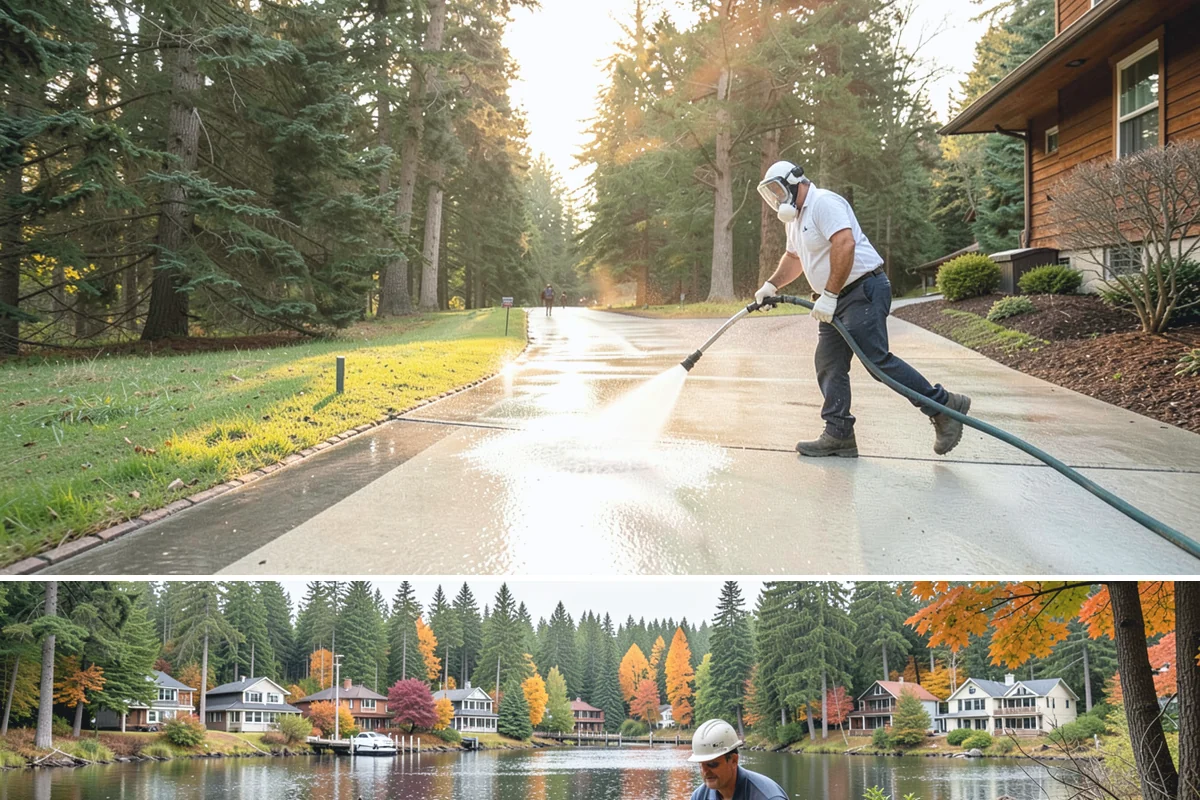 School Exterior Cleaning in La Conner, Skagit County, WA - Summer break is the ideal window for a full-campus wash, with a lighter cleaning over winter break to manage wet-season algae.