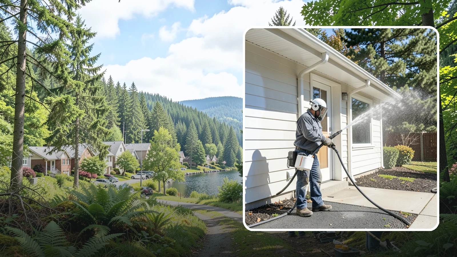School Exterior Cleaning in Lake Forest Park, King County, WA - Safe, thorough exterior cleaning for schools that clears algae, gum, and grime from entrances, breezeways, and play-adjacent...