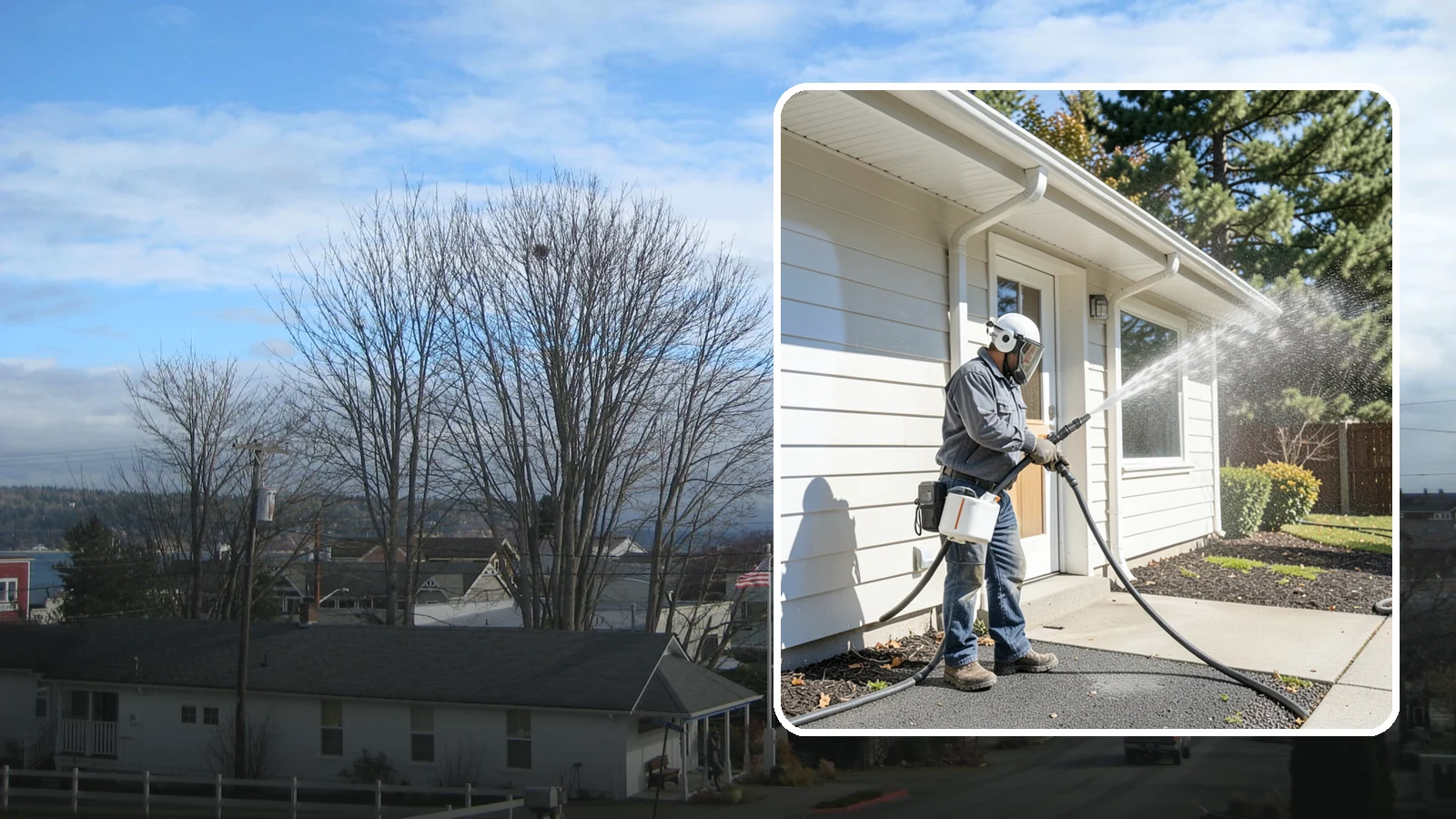 School Exterior Cleaning in Langley, Island County, WA - Safe, thorough exterior cleaning for schools that clears algae, gum, and grime from entrances, breezeways, and play-adjacent...