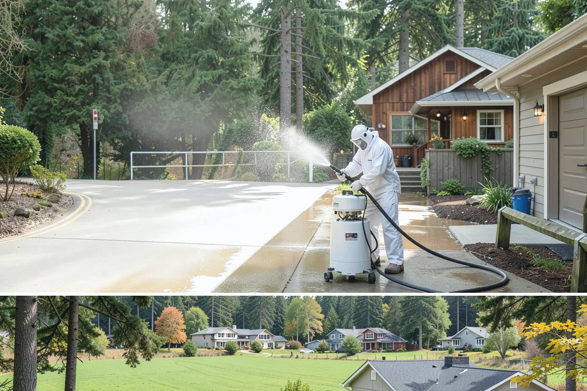 School Exterior Cleaning in Lyman, Skagit County, WA - Summer break is the ideal window for a full-campus wash, with a lighter cleaning over winter break to manage wet-season algae.