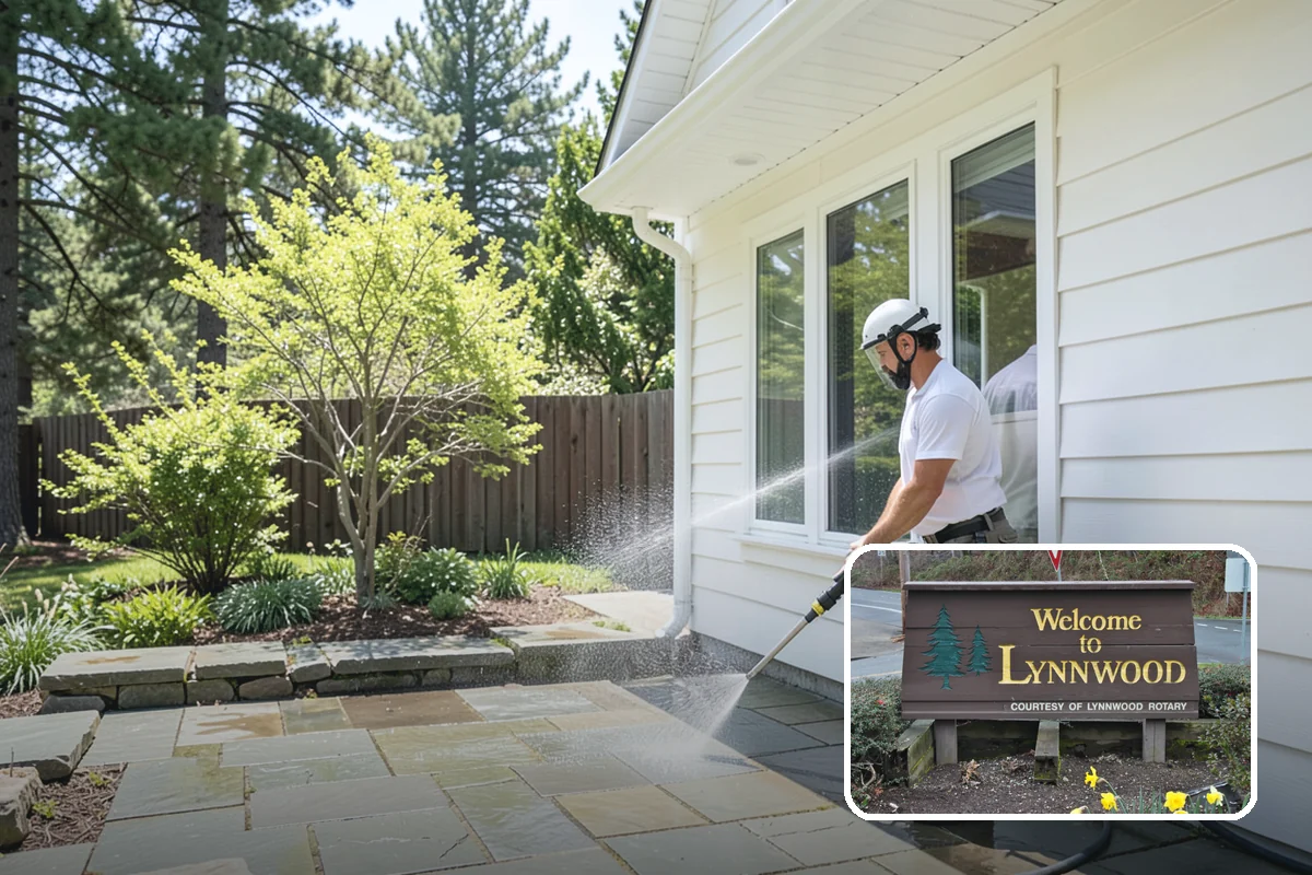 School Exterior Cleaning in Lynnwood, Snohomish County, WA - Removes slick algae from breezeways and covered walkways