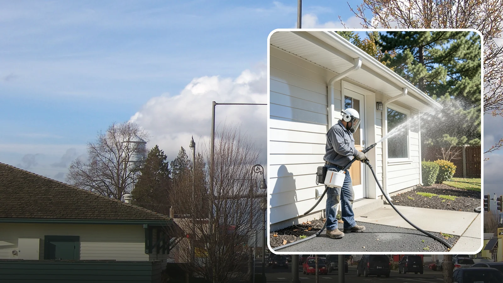 School Exterior Cleaning in Marysville, Snohomish County, WA - Safe, thorough exterior cleaning for schools that clears algae, gum, and grime from entrances, breezeways, and play-adjacent...