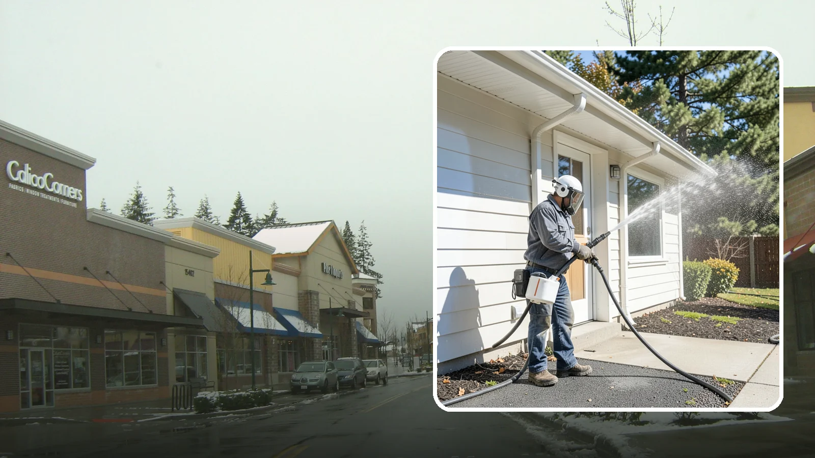 School Exterior Cleaning in Mill Creek, Snohomish County, WA - Safe, thorough exterior cleaning for schools that clears algae, gum, and grime from entrances, breezeways, and play-adjacent...
