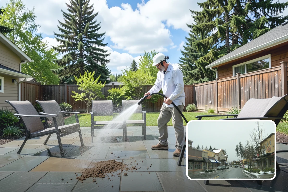School Exterior Cleaning in Mill Creek, Snohomish County, WA - Removes slick algae from breezeways and covered walkways
