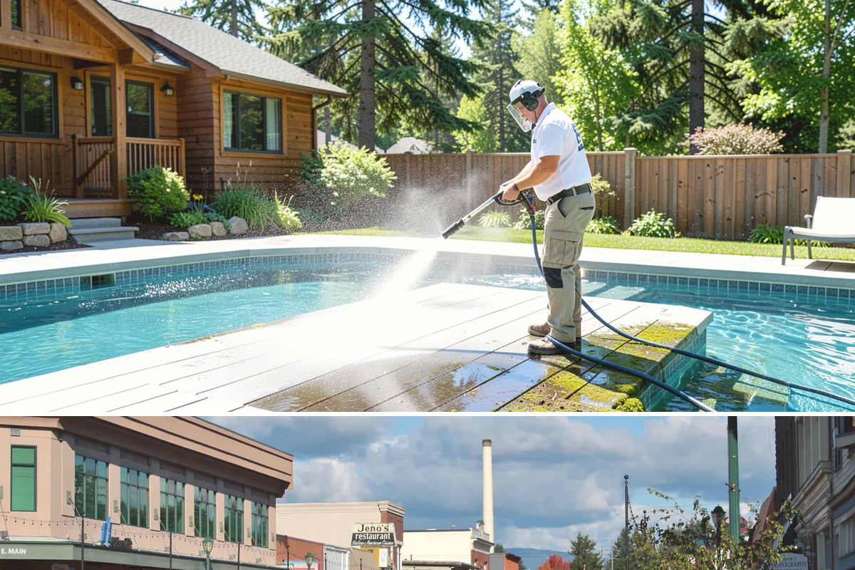 School Exterior Cleaning in Monroe, Snohomish County, WA - Summer break is the ideal window for a full-campus wash, with a lighter cleaning over winter break to manage wet-season algae.