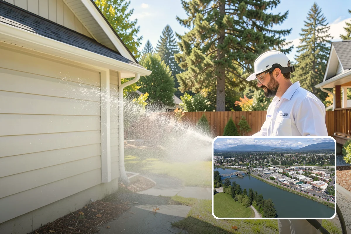 School Exterior Cleaning in Mount Vernon, Skagit County, WA - Removes slick algae from breezeways and covered walkways