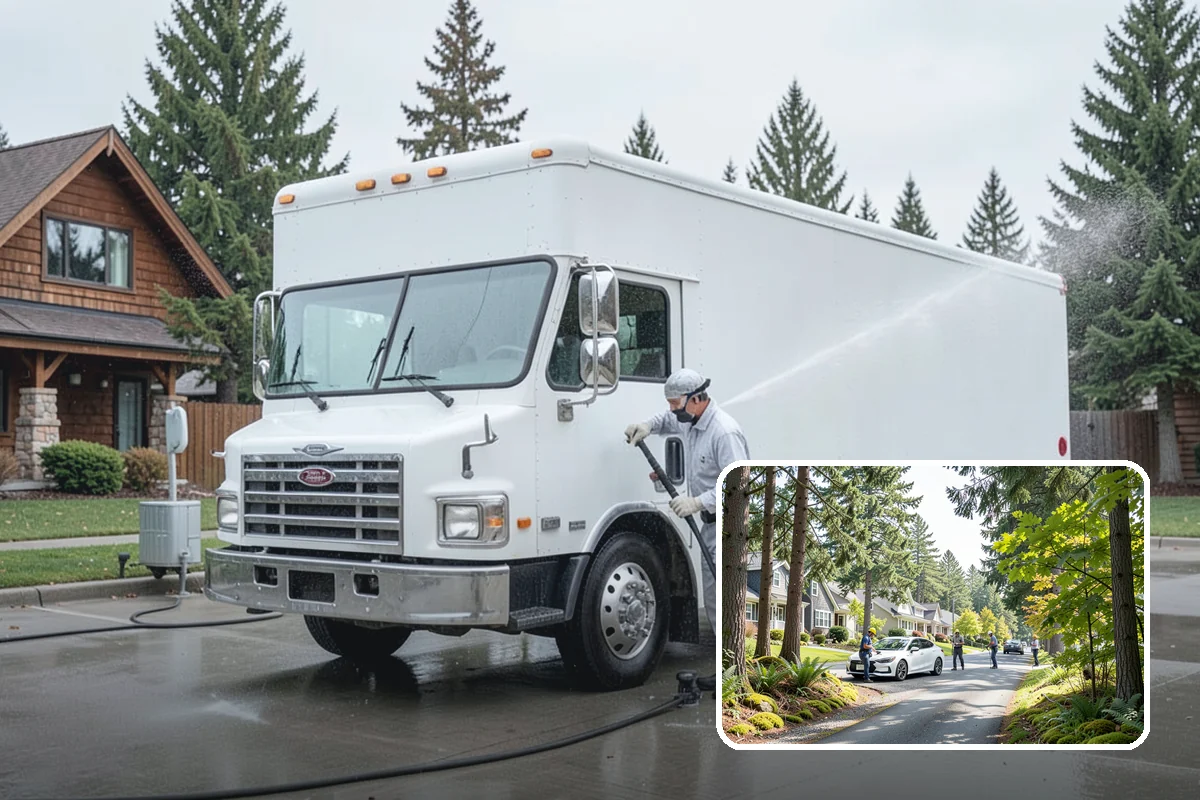School Exterior Cleaning in Normandy Park, King County, WA - Removes slick algae from breezeways and covered walkways