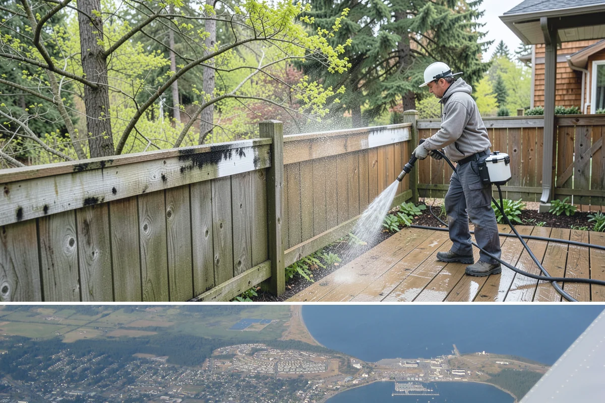 School Exterior Cleaning in Oak Harbor, Island County, WA - Summer break is the ideal window for a full-campus wash, with a lighter cleaning over winter break to manage wet-season algae.