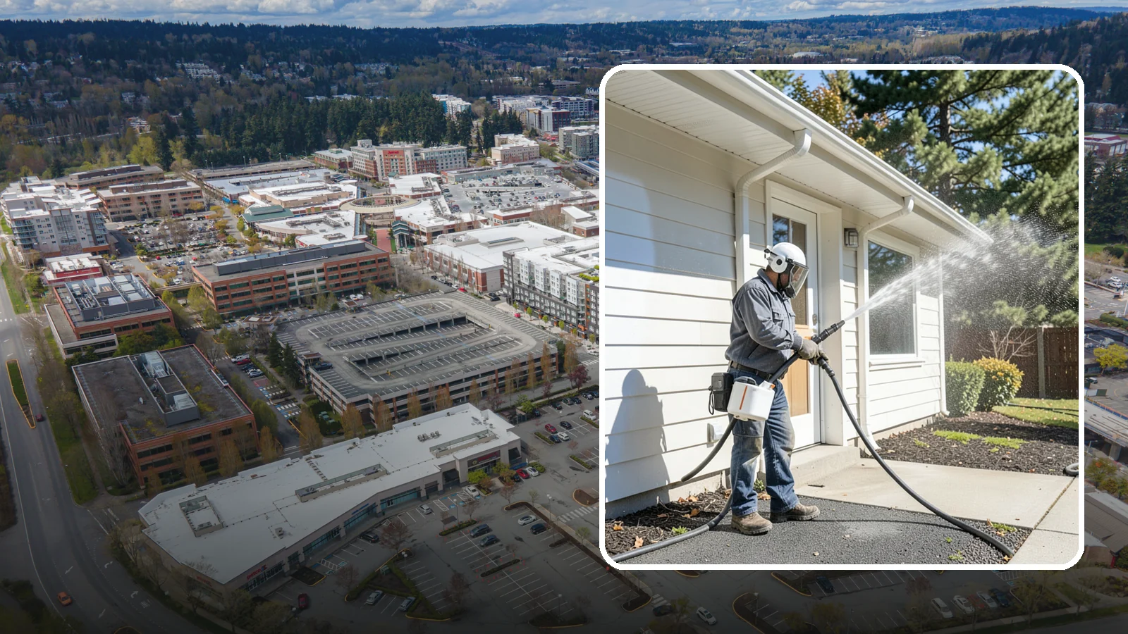 School Exterior Cleaning in Redmond, King County, WA - Safe, thorough exterior cleaning for schools that clears algae, gum, and grime from entrances, breezeways, and play-adjacent...