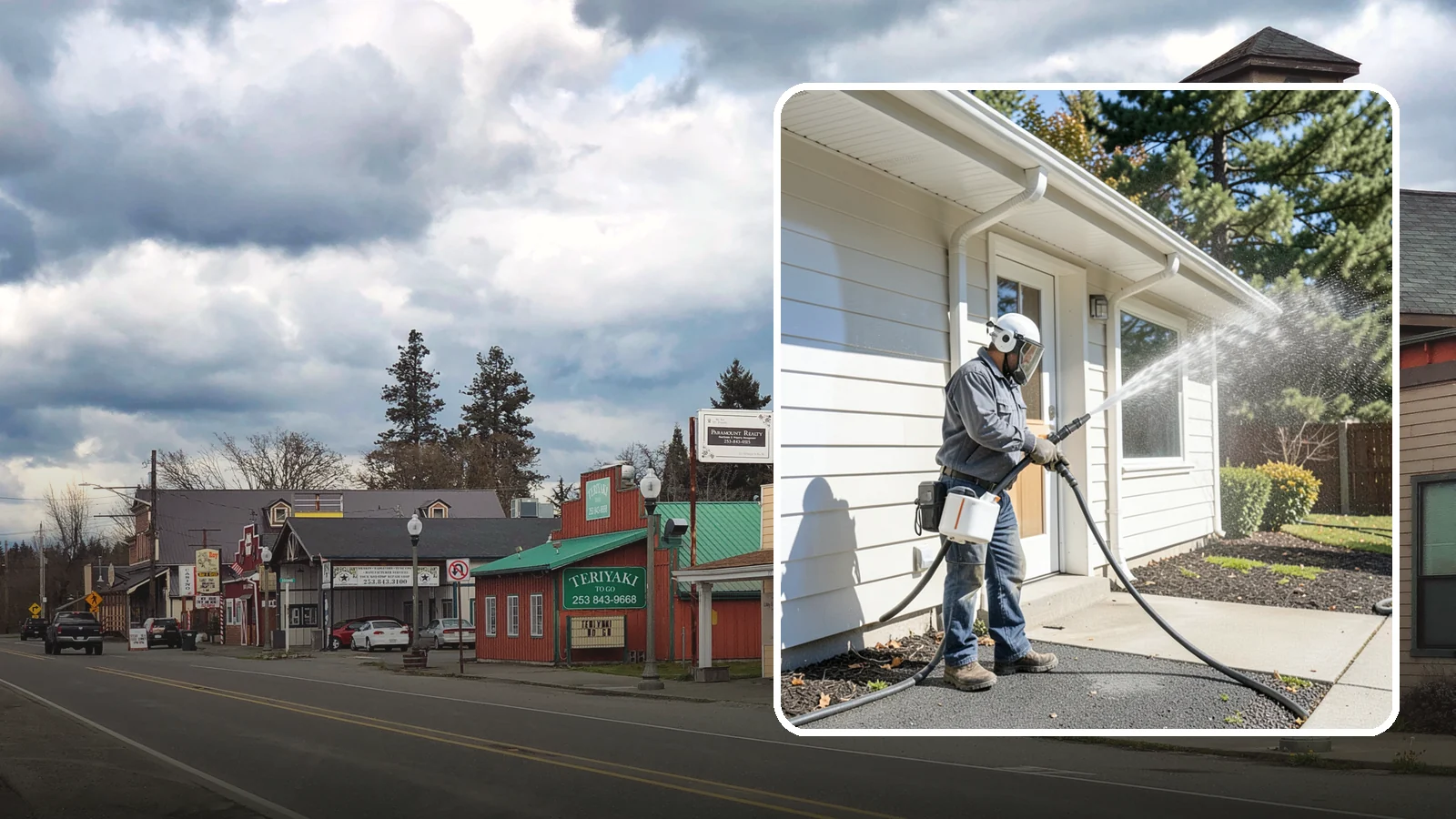 School Exterior Cleaning in Roy, Pierce County, WA - Safe, thorough exterior cleaning for schools that clears algae, gum, and grime from entrances, breezeways, and play-adjacent...