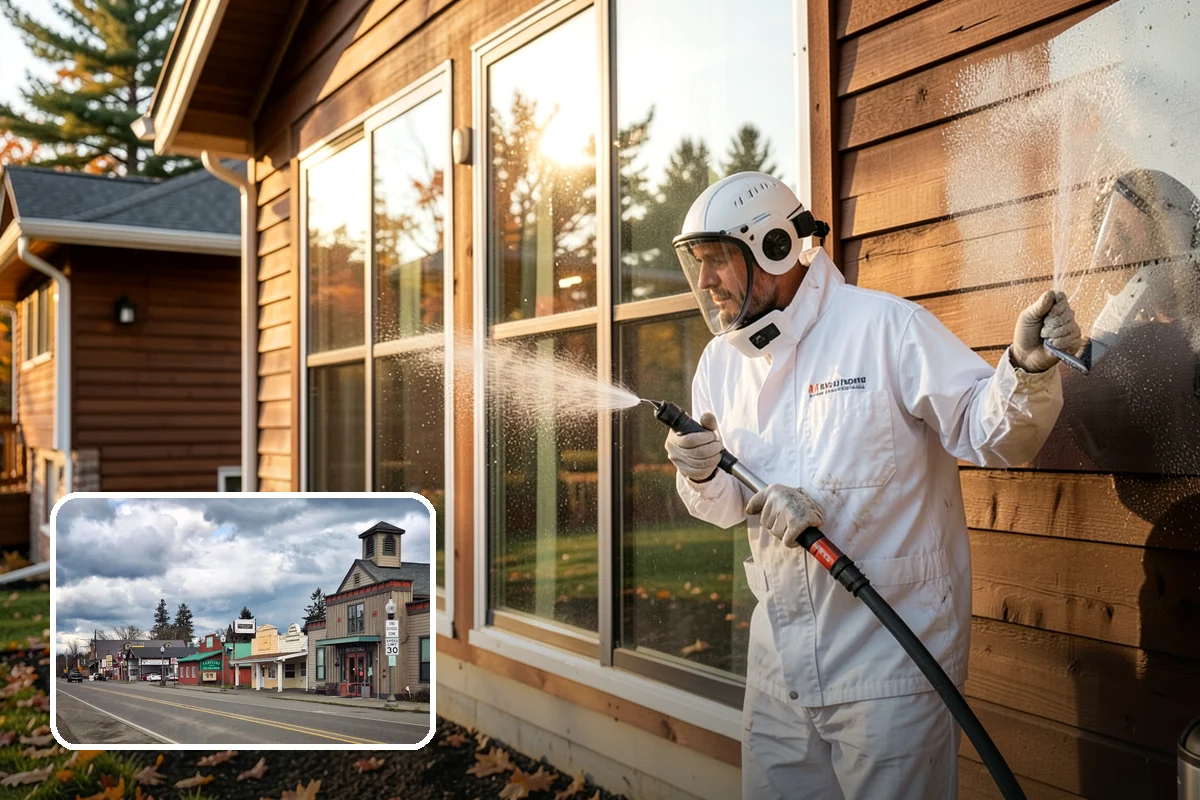 School Exterior Cleaning in Roy, Pierce County, WA - Removes slick algae from breezeways and covered walkways